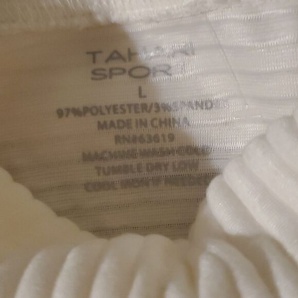 Tahari sport Turtkeneck pullover sweatshirts  cream L - Picture 2 of 6